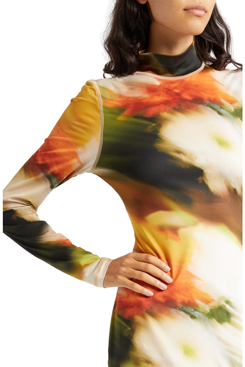 Jessie Abstract Floral Long Sleeve Knit Midi Dress, Alternate, color, FLOWERS IN FAST MOTION