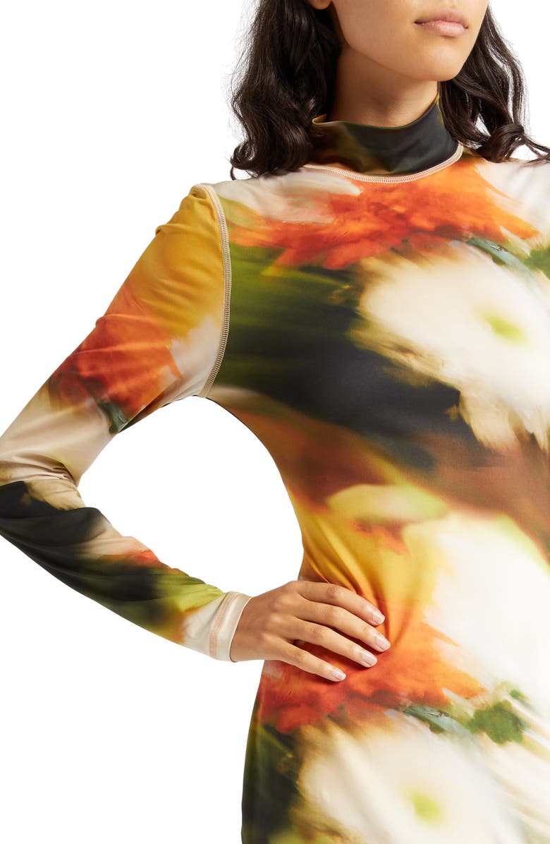 Stine Goya Jessie Abstract Floral Long Sleeve Knit Midi Dress, Alternate, color,