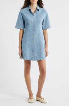 Ellyne Embroidered Denim Shirtdress