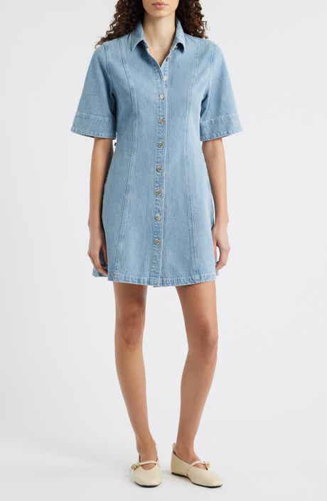 Ellyne Embroidered Denim Shirtdress