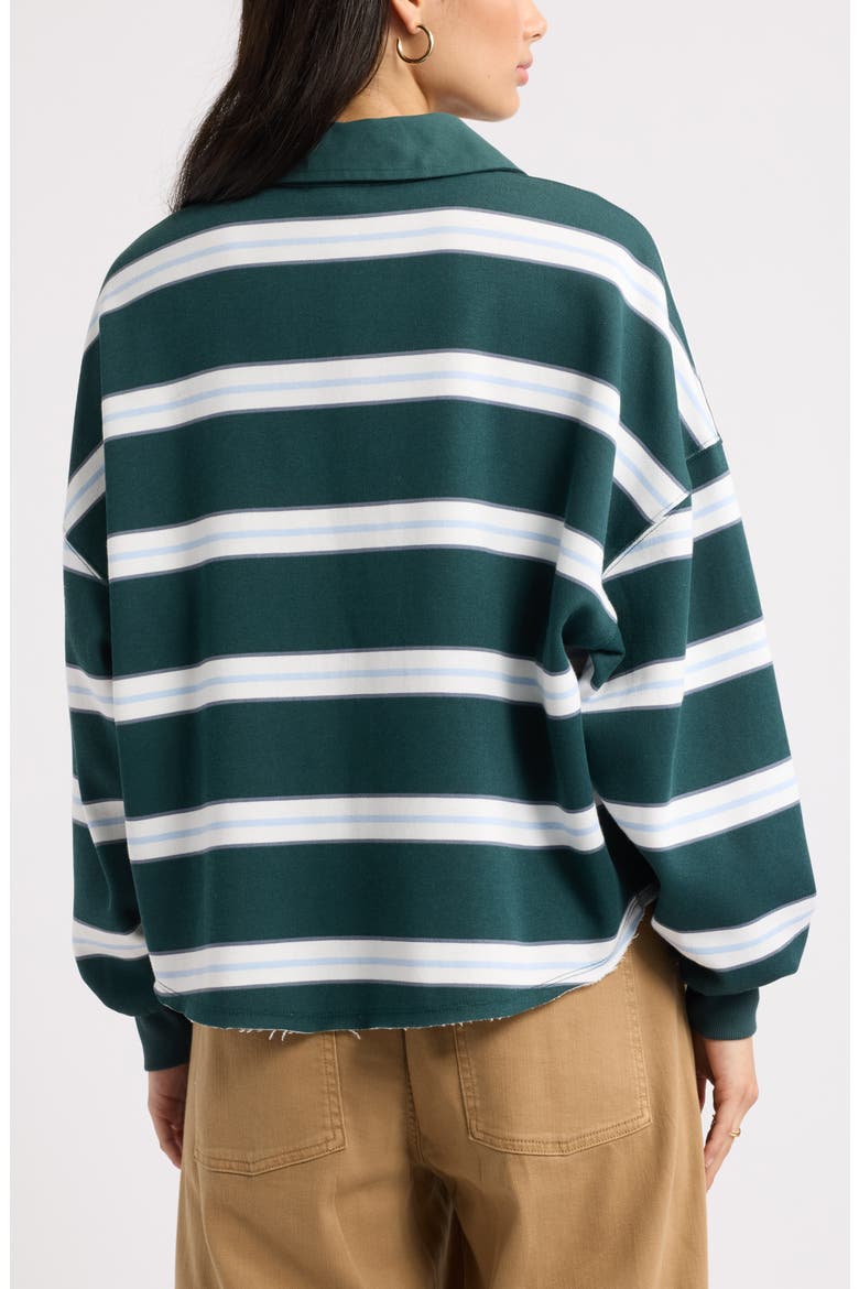 Stripe Cotton Blend Rugby Sweatshirt, Alternate, color, GREEN GABLES RUGBY POLO