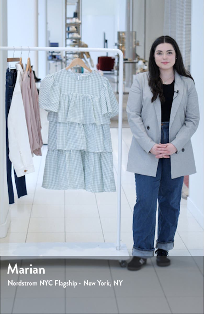 Gingham Print Tiered Dress, sales video thumbnail