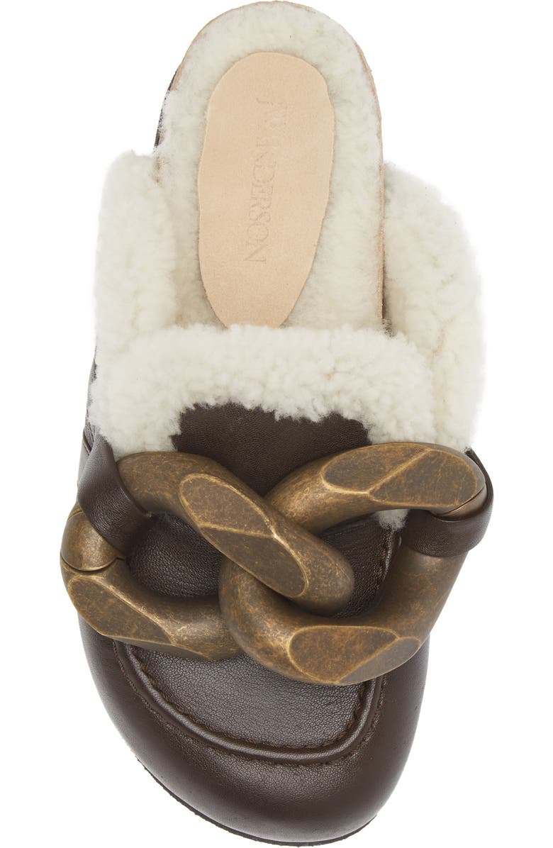 JW Anderson Chain Link Genuine Shearling Lined Loafer Mule, Alternate, color,