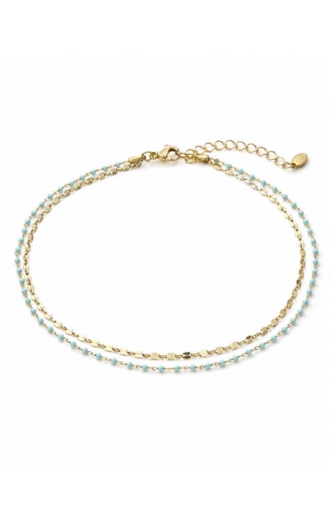 Layered Beaded Anklet