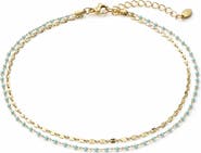ARGENTO VIVO Layered Beaded Anklet