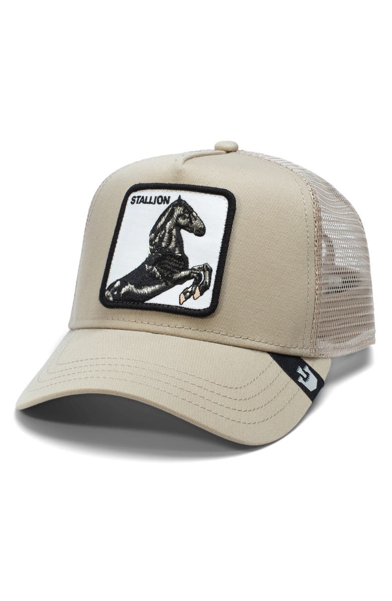 Goorin Bros. The Stallion Trucker Hat, Main, color, Khaki