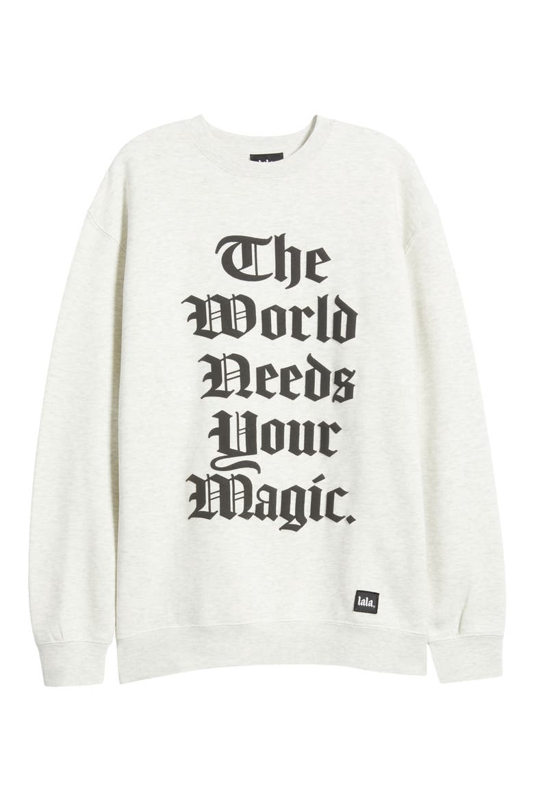 Magic Mantra Puff Print Graphic Sweatshirt, Alternate, color, OATMEAL