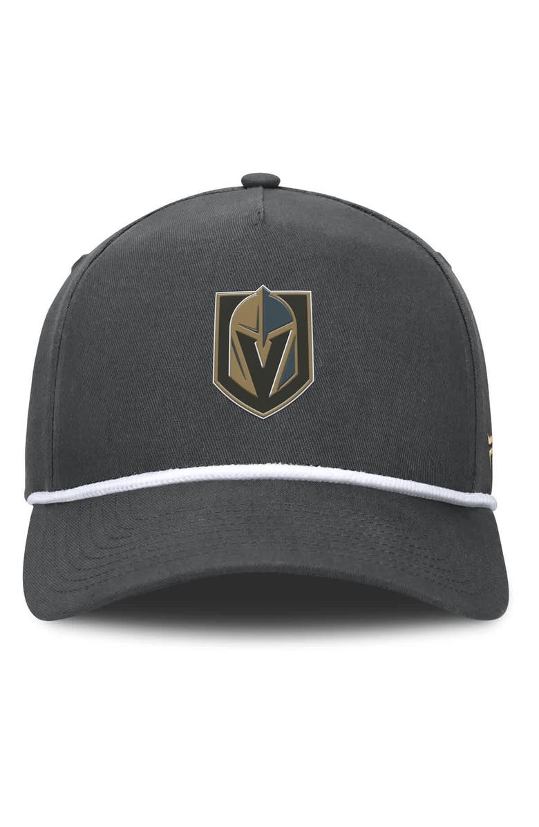FANATICS Men's Fanatics Charcoal Vegas Golden Knights Authentic Pro Rink Roper A-Frame Adjustable Hat, Alternate, color, Charcoal