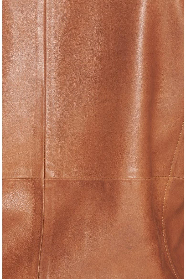 Leather Bomber Jacket, Alternate, color, SADDLE BROWN