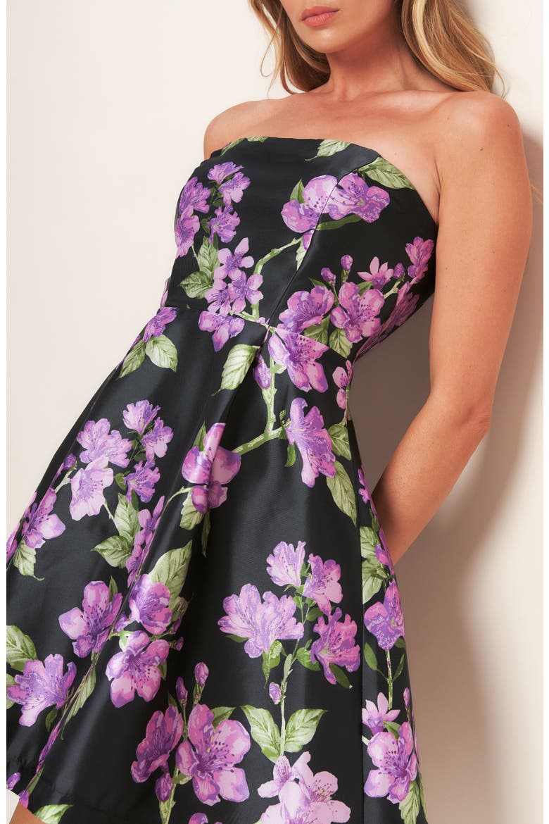 Strapless Minidress, Alternate, color, BLACK