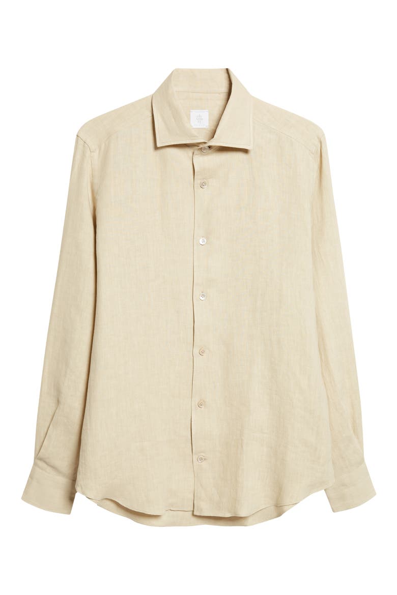 Linen Button-Up Shirt, Alternate, color, 102 CORIANDER