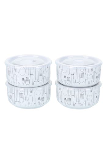 Bia Cordon Bleu Set Of 4 Large Storage Bowl With Lid In White