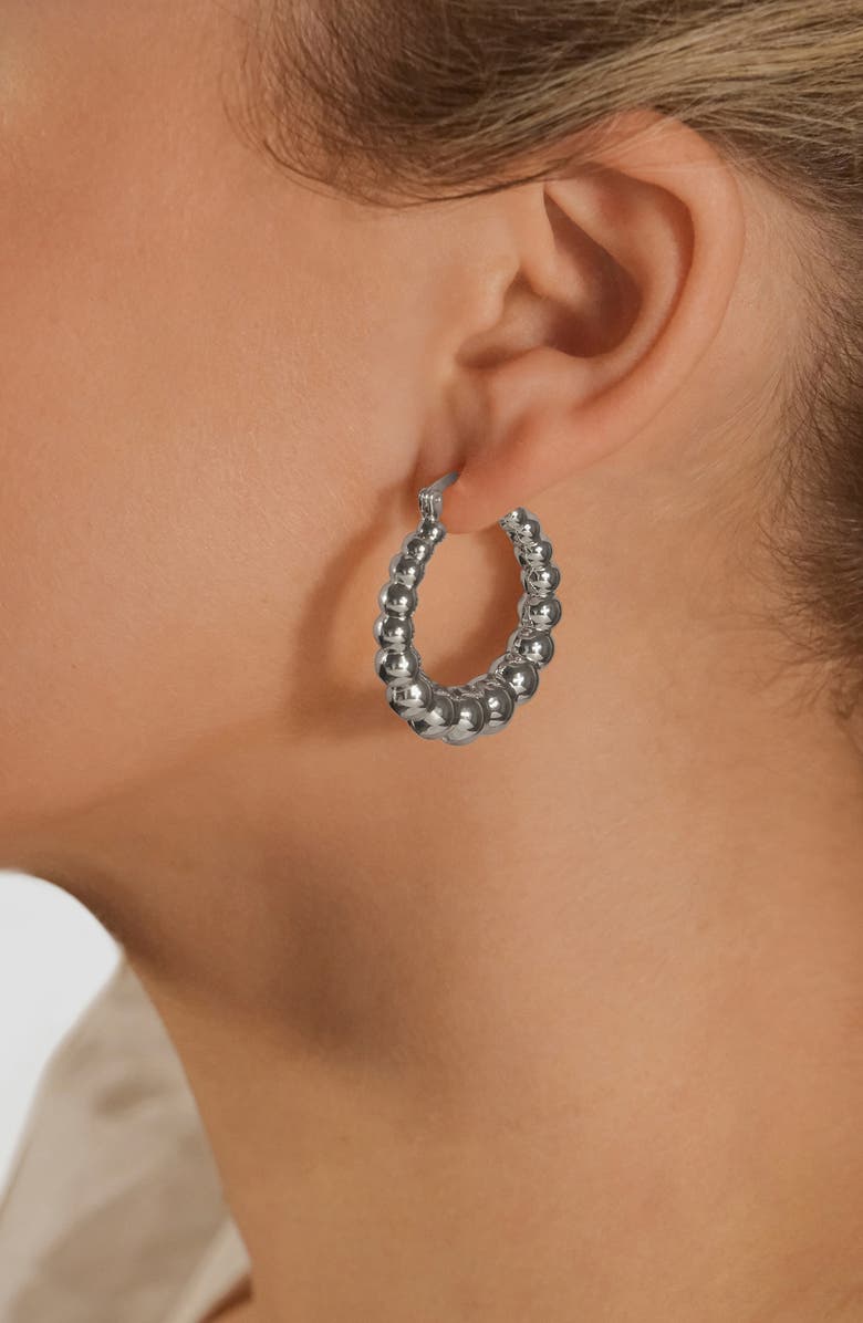 Sterling Forever Audrey Bubble Sphere Hoop Earrings, Alternate, color, Silver