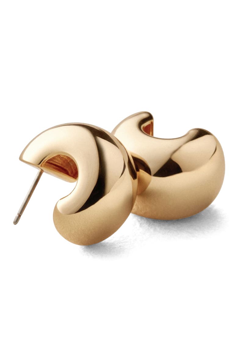 Small Gemma 14k Gold Dipped Hoop Earrings, Alternate, color, HIGH POLISH GOLD