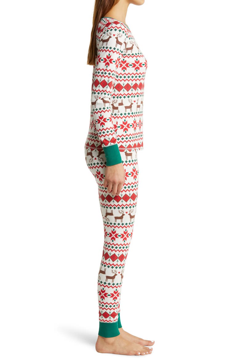 Matching Family Moments Print Tight Fit Pajamas, Alternate, color, IVORY EGRET FAIRISLE DREAM