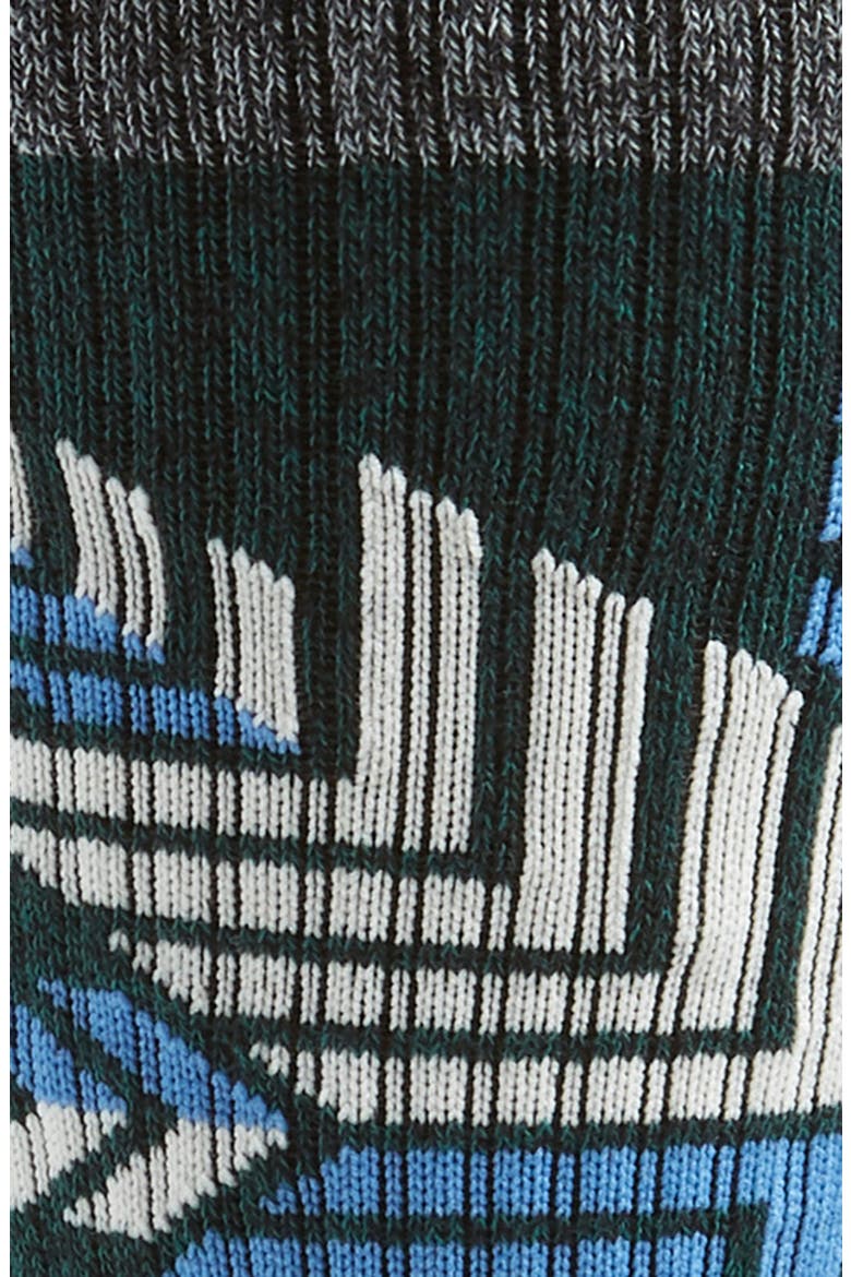 Snowflake Socks, Alternate, color, EVERGREEN/ BLACK MARL