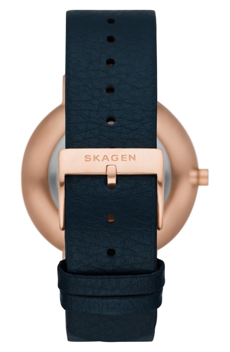 Skagen Aaren Naturals Faux Leather Strap Watch, 36mm, Alternate, color,