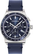 FERRAGAMO 1927 Chronograph Leather Strap Watch, 42mm