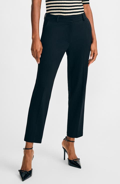 Women Black Roma Elasticated Straight Pants