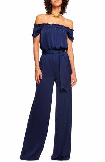 Ramy Brook Lee Off the Shoulder Satin Jumpsuit