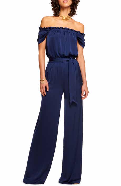 Ramy Brook Lee Off the Shoulder Satin Jumpsuit