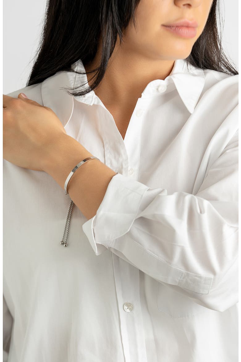 Water Resistant Curved Bar Slider Bracelet, Alternate, color, SILVER