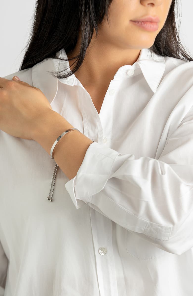 Adornia Water Resistant Curved Bar Slider Bracelet, Alternate, color, Silver