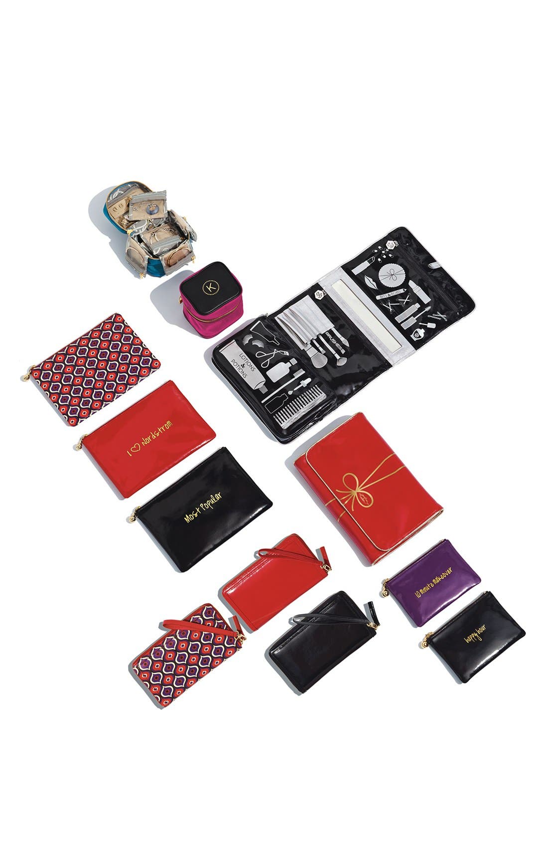 Patent Leather Clutch, Alternate, color, HAPPY HOUR/ BLACK