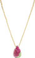MADISON BEVERLY HILLS Ruby Zoisite and Green Stone Teardrop Necklace
