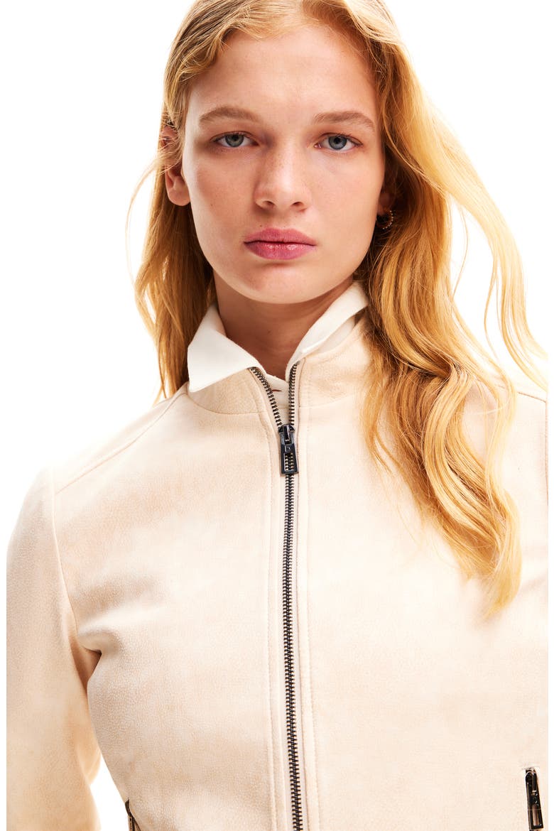 Slim Biker Jacket, Alternate, color, IVORY