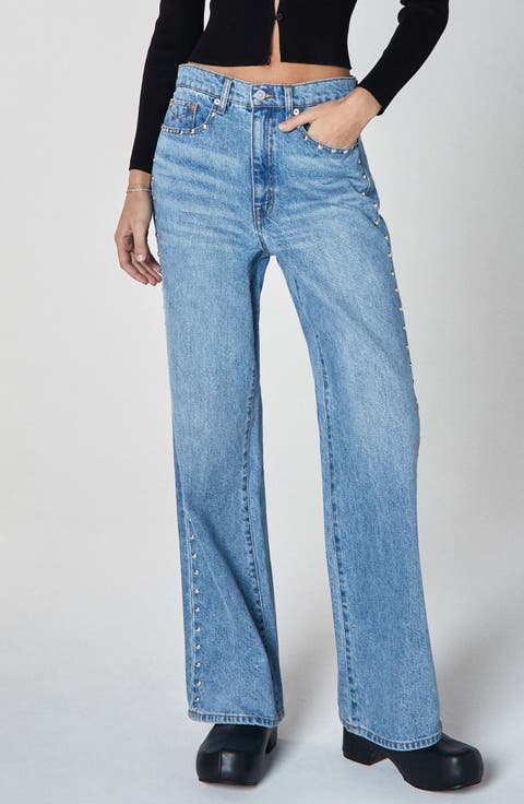 Jolene Studded Pocket High Waist Flare Leg Jeans (La Brea)