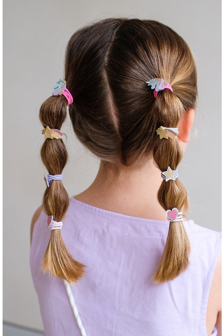 Kids' Dreamy Unicorn Assorted 6-Pack Ponytail Holders, Alternate, color, PINK