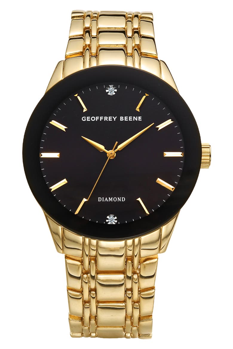 Genuine Diamond Bracelet Watch, 41mm - 0.001ct., Main, color, GOLD-TONE