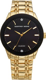 GEOFFREY BEENE Genuine Diamond Bracelet Watch, 41mm - 0.001ct.