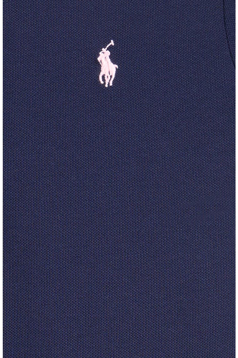 Kids' Stretch Cotton Mesh Polo Dress, Alternate, color, RFND NAVY