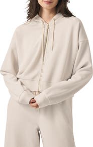 Splendid Waffle Scuba Knit Full Zip Hoodie