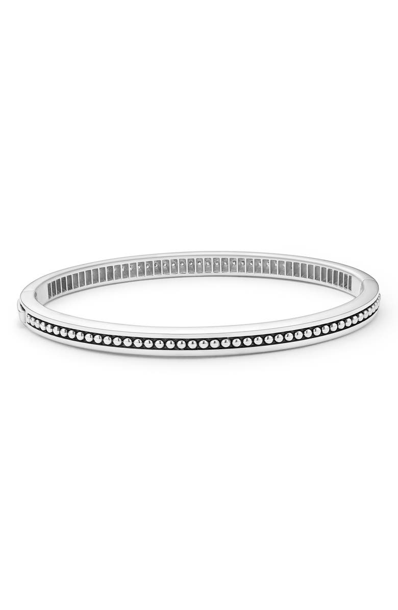 LAGOS Caviar Spark Diamond Bangle Bracelet, Alternate, color, Silver