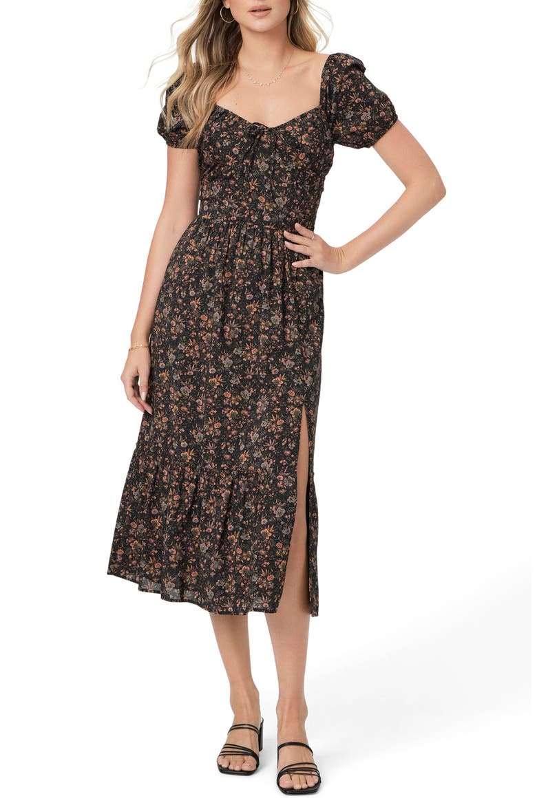 Otienne Floral Off the Shoulder Dress, Main, color, BLK MLTI
