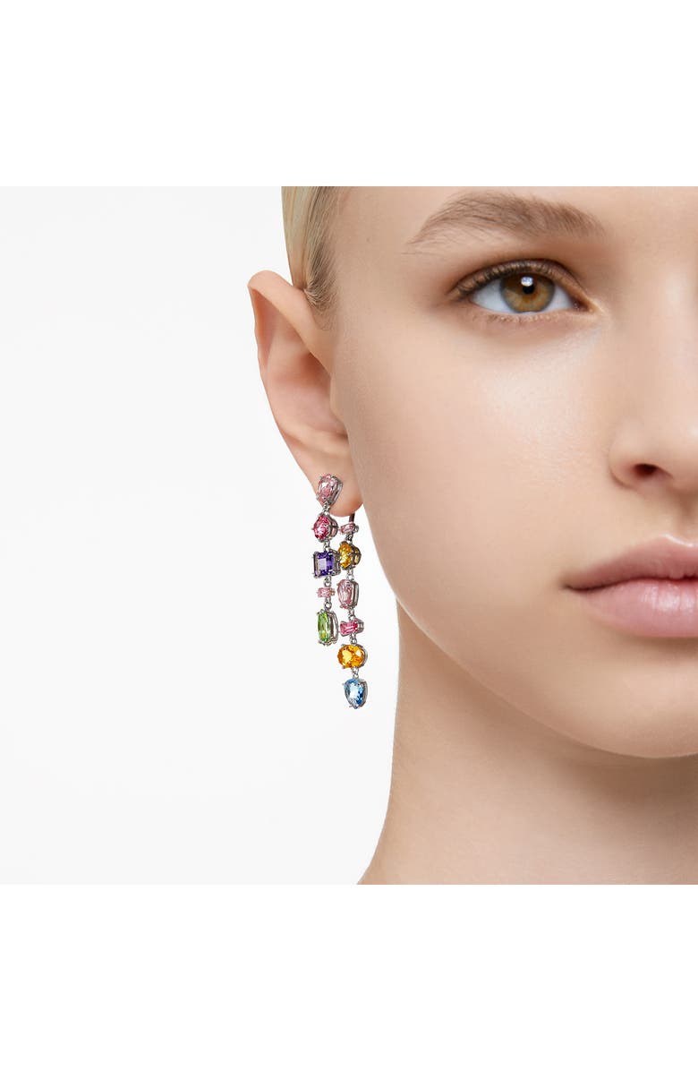 Swarovski Gema Asymmetric Front/Back Earrings, Alternate, color, Multicolored