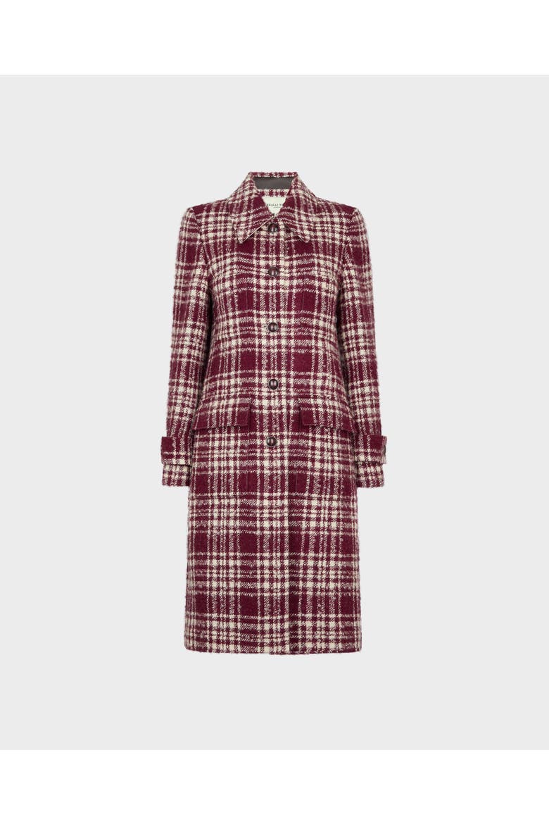 The Gentlewoman Wool and Mohair Check Coat, Main, color, Cranberry