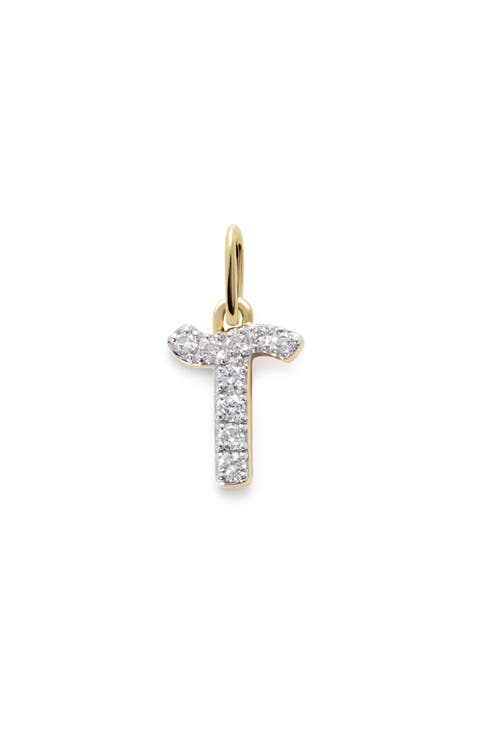 Lab Grown Diamond Initial Pendant Charm