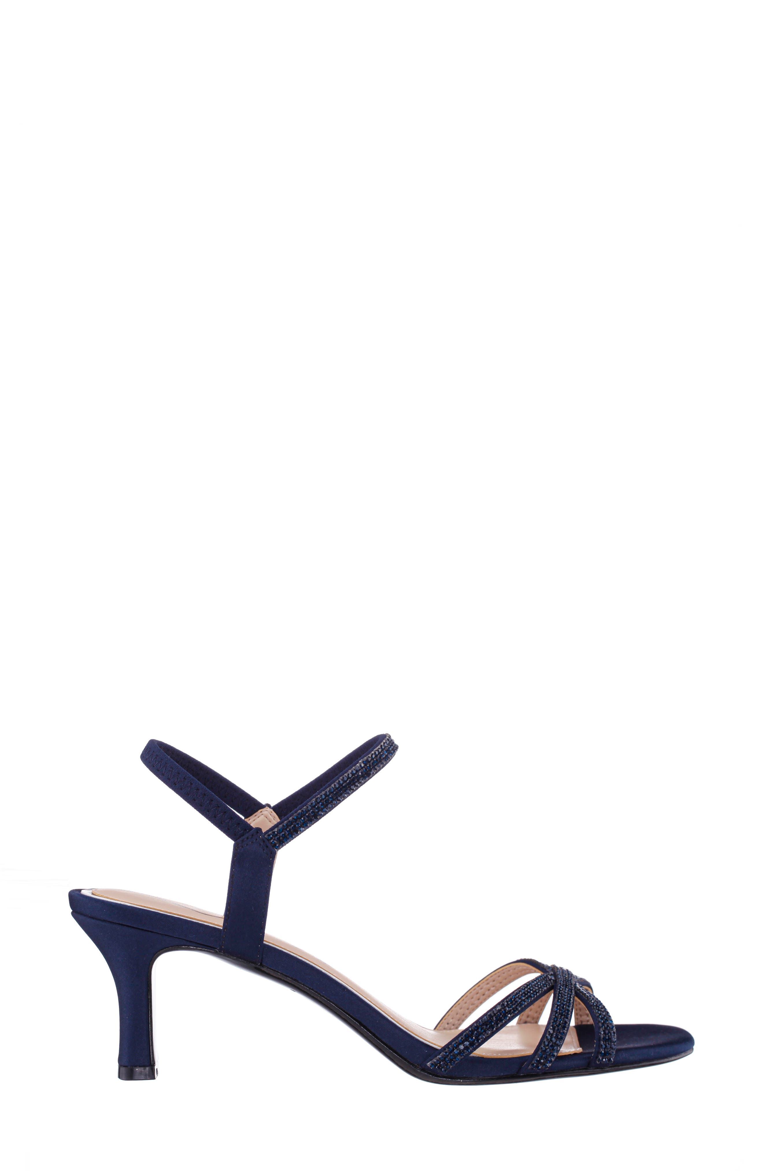 Nina Benarda Ankle Strap Sandal, Alternate, color, New Navy