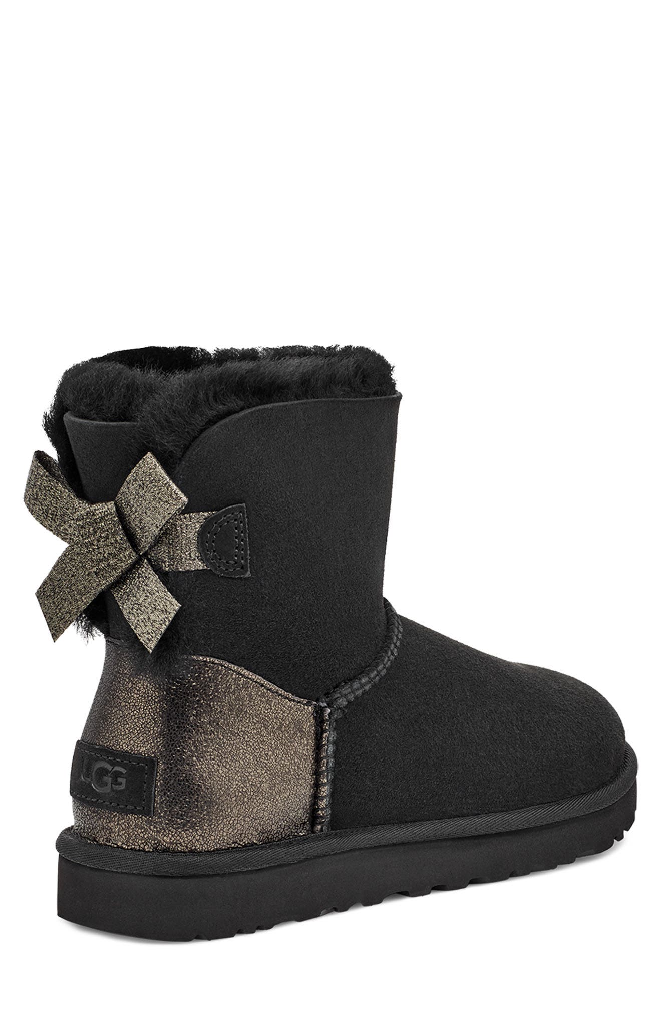 UGG<sup>®</sup> Mini Bailey Bow II Genuine Shearling Bootie, Alternate, color, 
