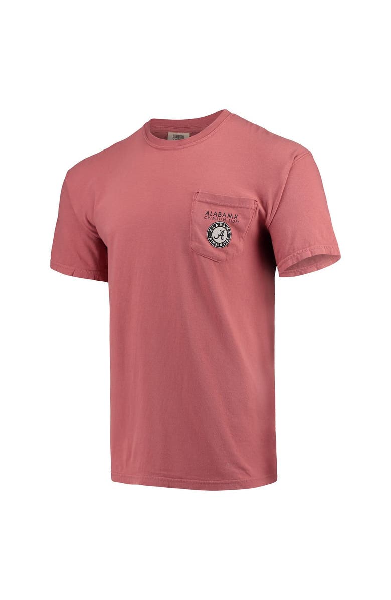 IMAGE ONE Men's Crimson Alabama Crimson Tide Circle Scene Comfort Colors Pocket T-Shirt, Alternate, color, 