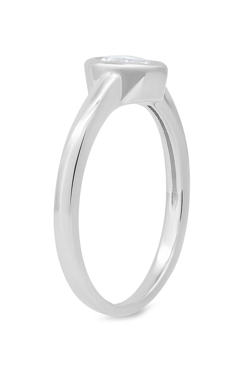Queen Jewels Sterling Silver Bezel Set Heart Ring, Alternate, color, Silver