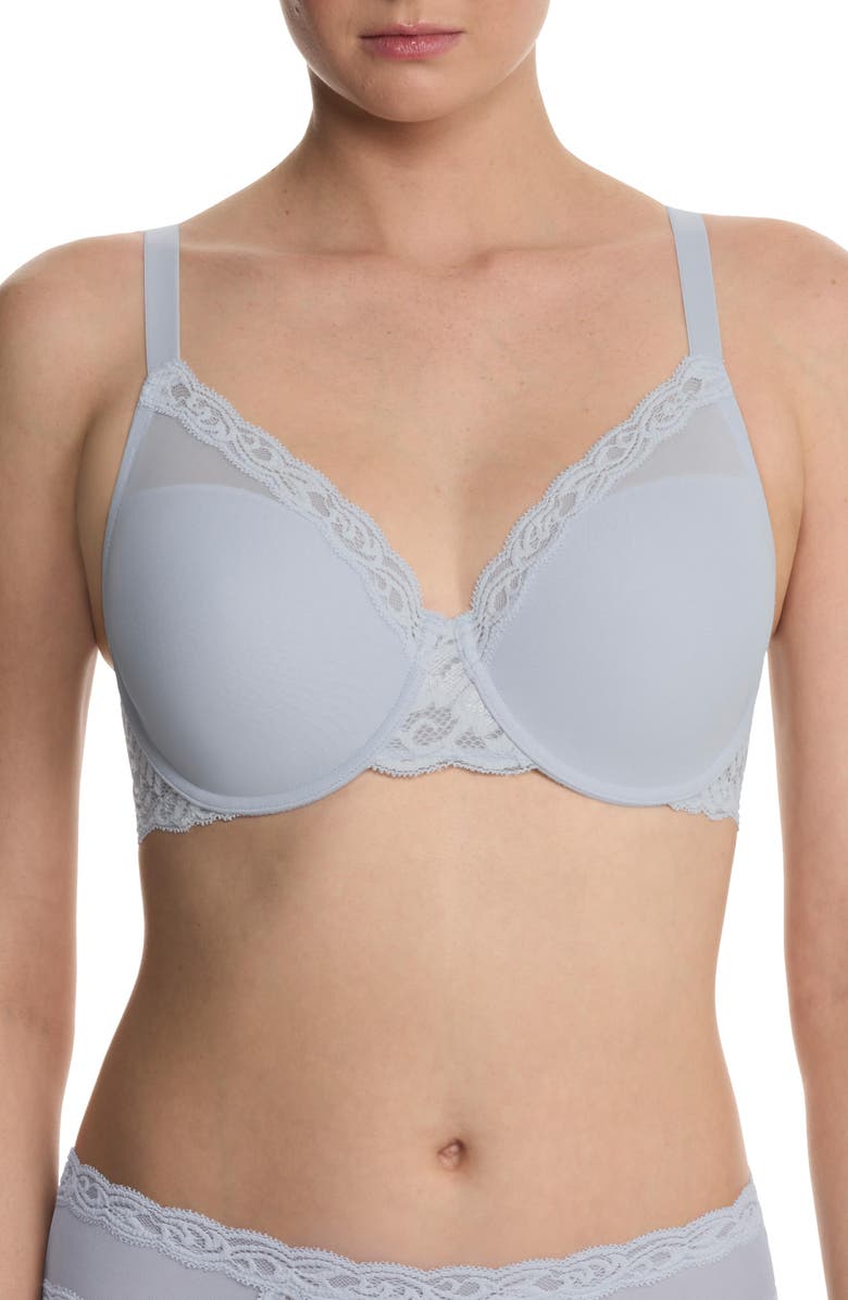 Natori Feathers Full Figure Plunge T-Shirt Bra, Main, color, Frosted Sky