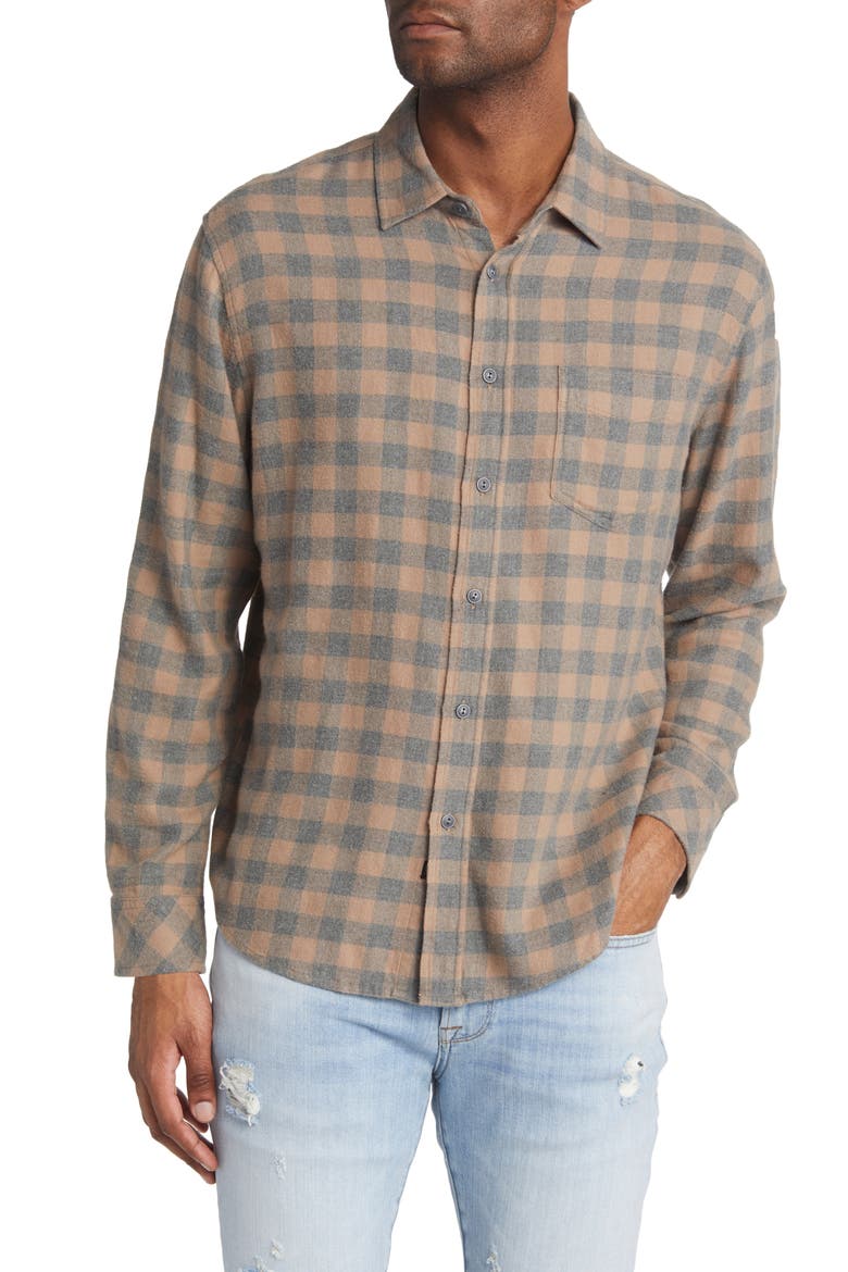 Lennox Relaxed Fit Check Button-Up Shirt, Main, color, CHARCOAL MIRE