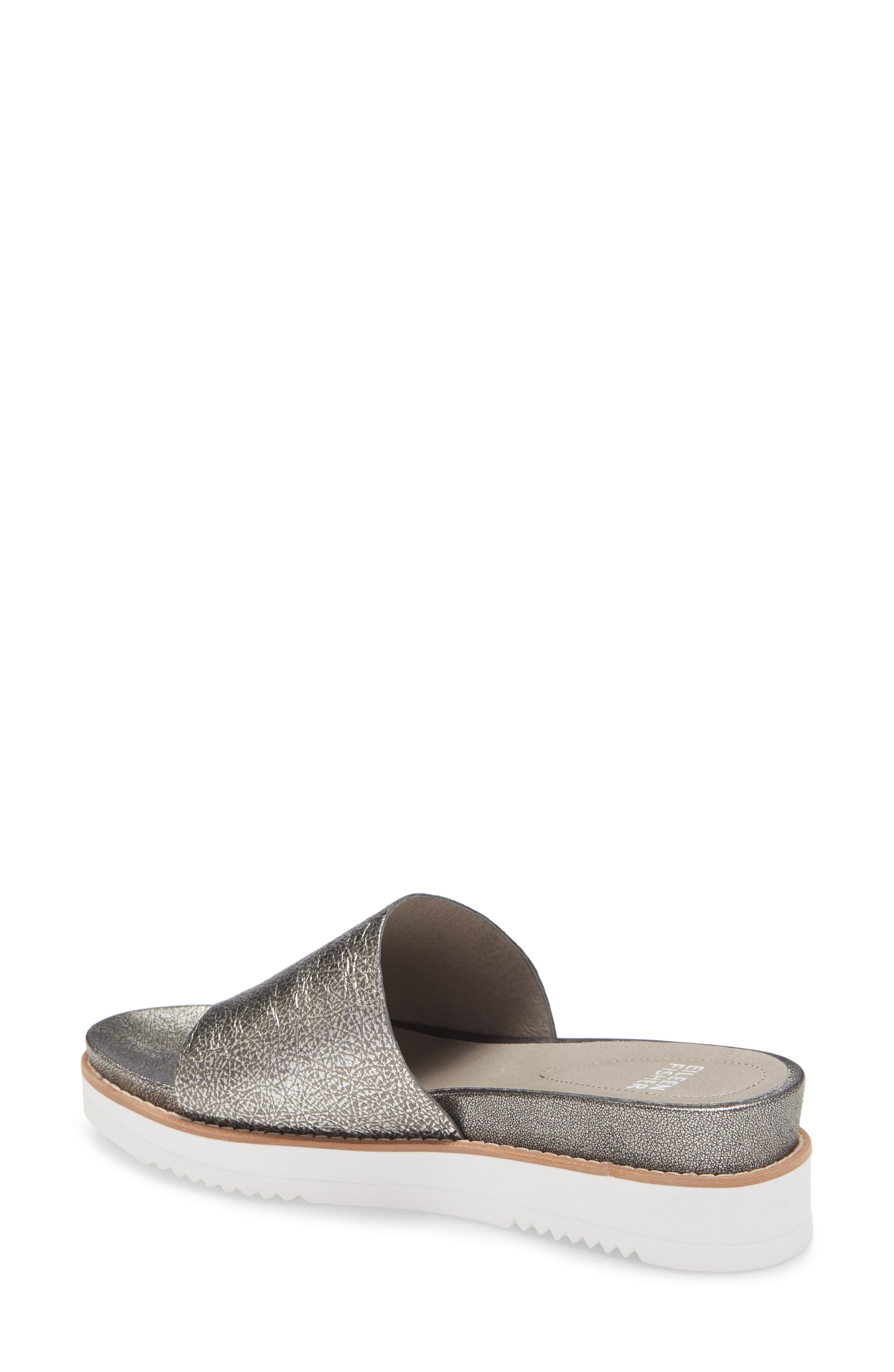 Touch Platform Sandal, Alternate, color, SILVER METALLIC LEATHER