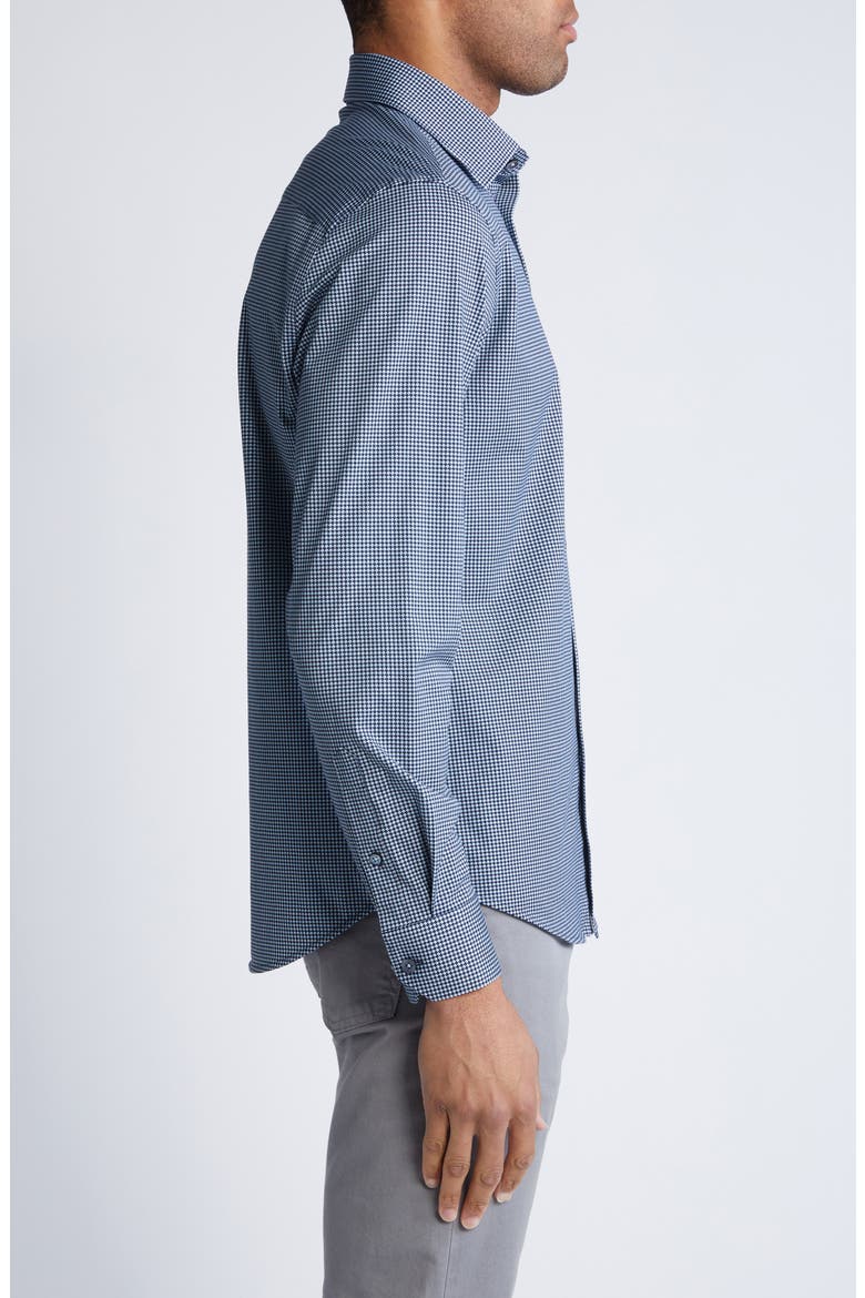 James OoohCotton® Micropattern Button-Up Shirt, Alternate, color, NAVY