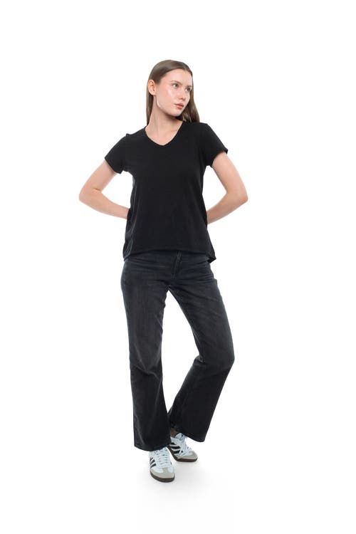 Wilt Clothing Crew Neck Short Sleeve Shrunken Boyfriend Tee In Gray